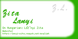 zita lanyi business card